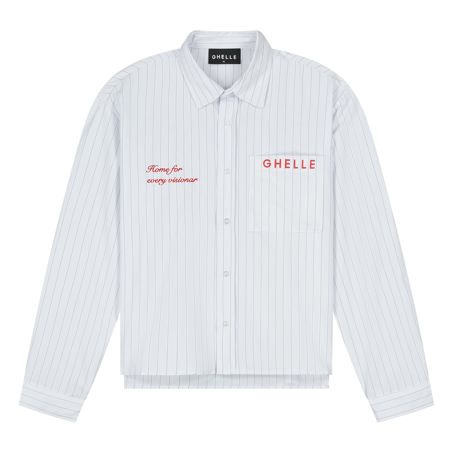 Pintstripe Long Sleeve Shirt White
