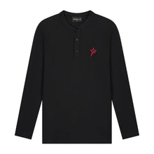 Afbeelding in Gallery-weergave laden, Henley Waffle Long-sleeve - Black
