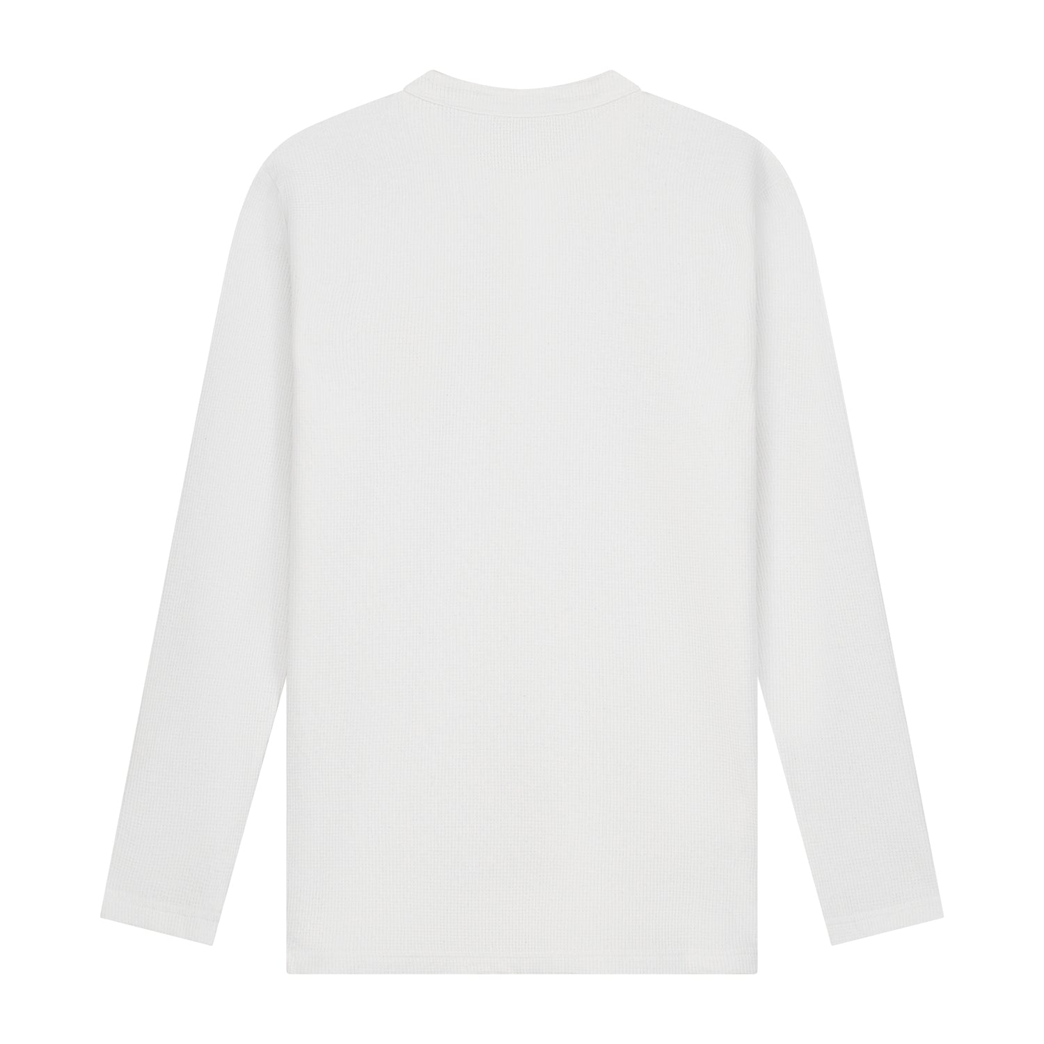 Henley Waffle Long-sleeve - White