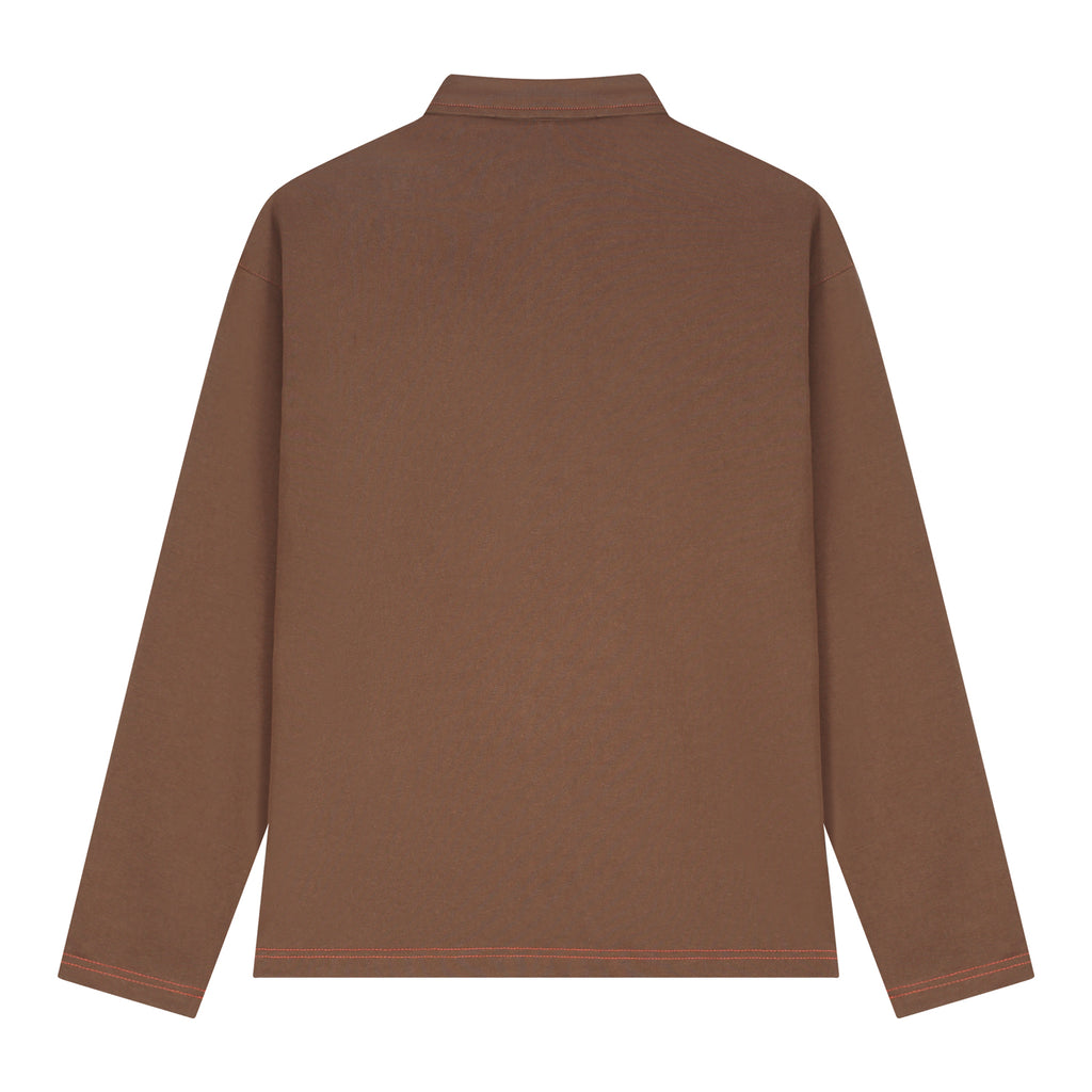 Long Sleeve Polo Brown