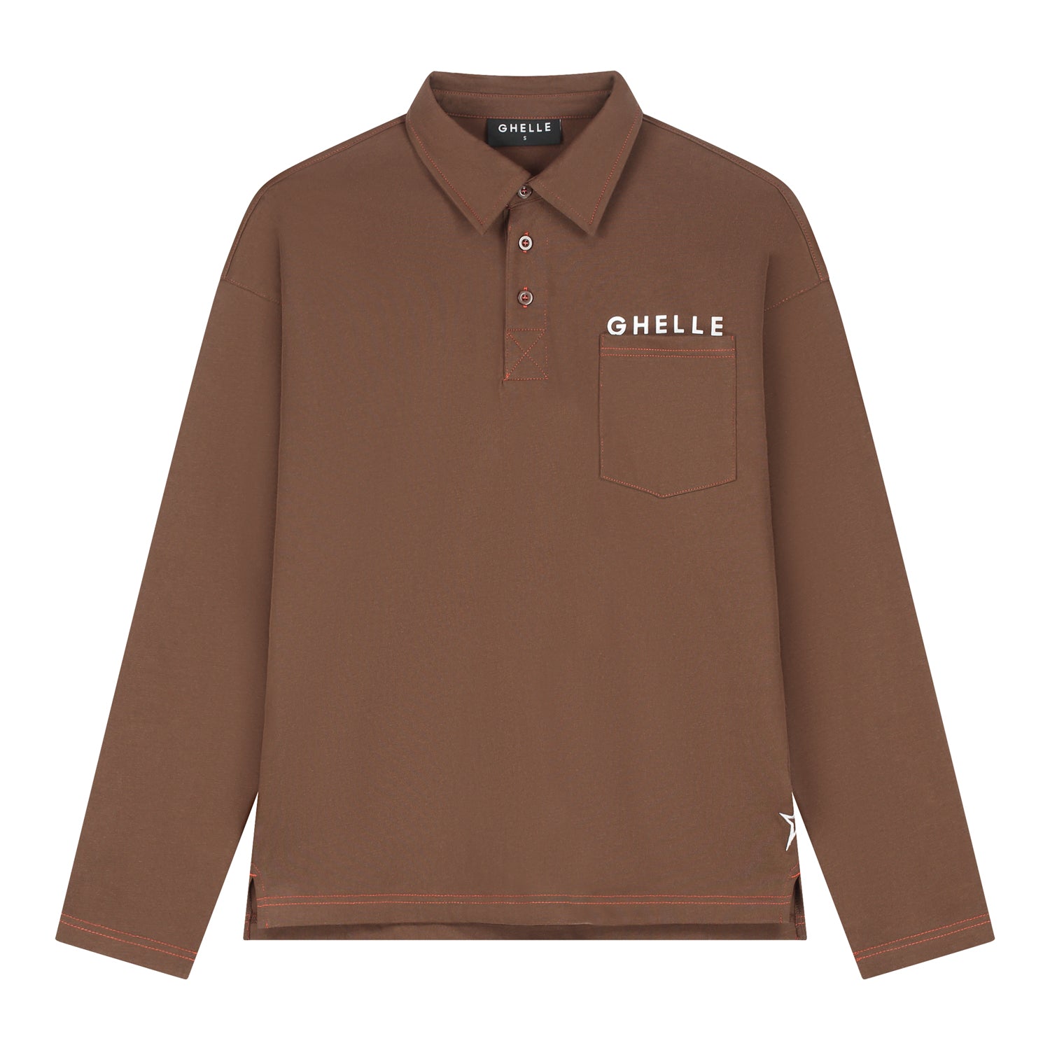 Long Sleeve Polo Brown